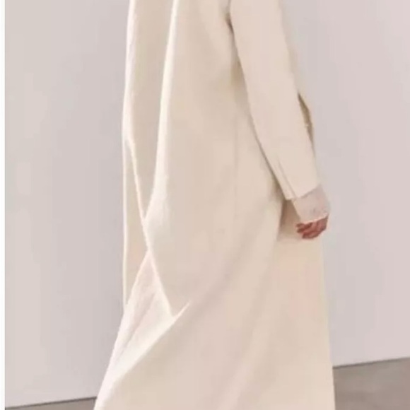 MINIMALIST WOOL BLEND COAT ZW COLLECTION ECRU. Size M, L - Picture 5 of 11